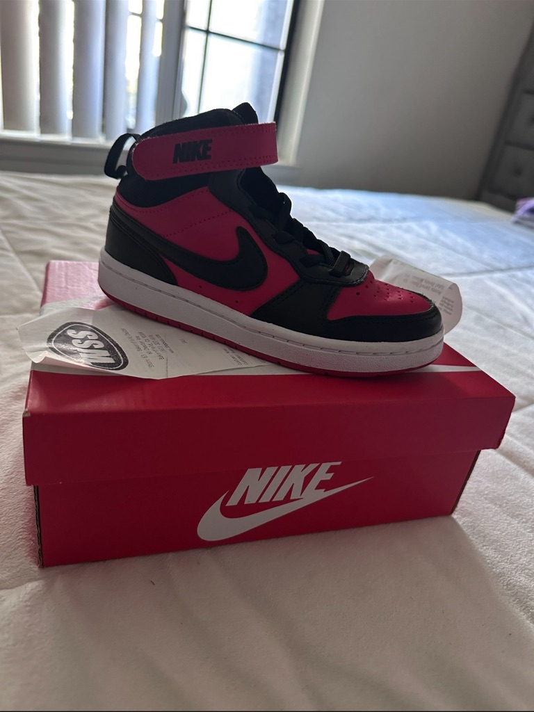 Nike Kids Mid-Top Sneakers In Pink And Black